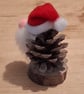 Pine Cone Christmas Gonk decoration with pink Nose - Image 2