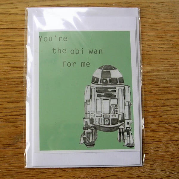 You're the Obi Wan For Me Blank Romantic Valentine Anniversary Star Wars Card