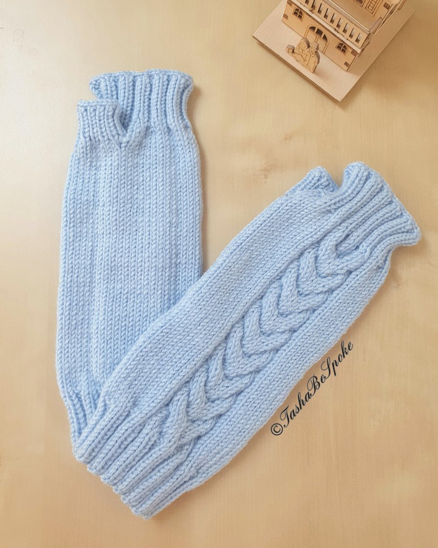 Hand knitted mittens,  Fingerless gloves,  