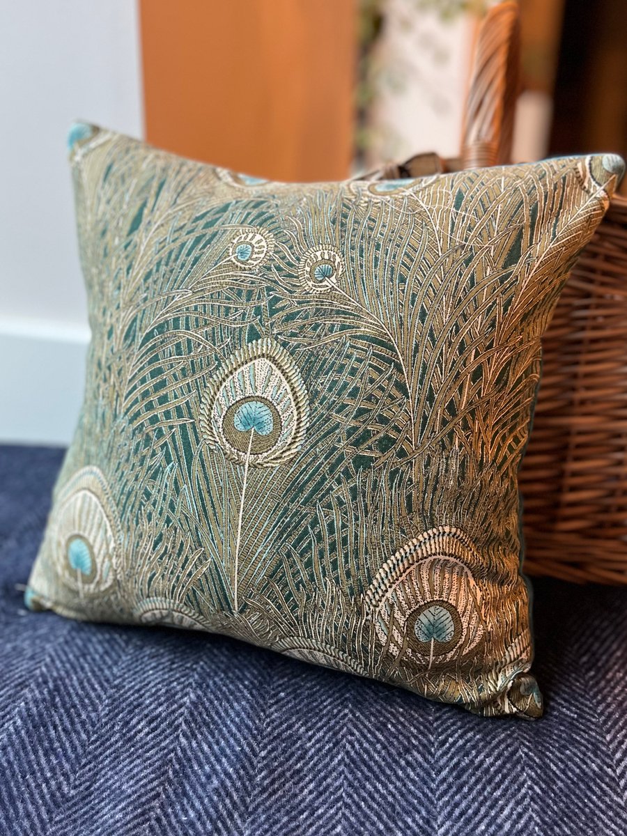Liberty Hera linen cushion cover with velvet back