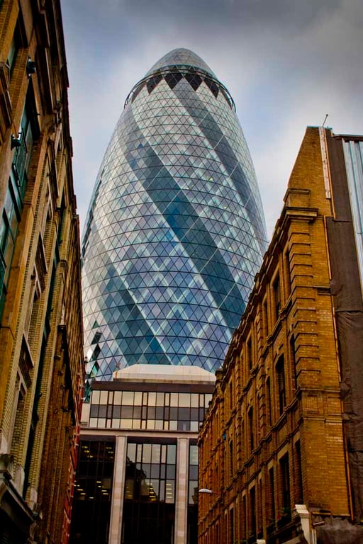 30 St Mary Axe The Gherkin London England UK 12"x18" Print