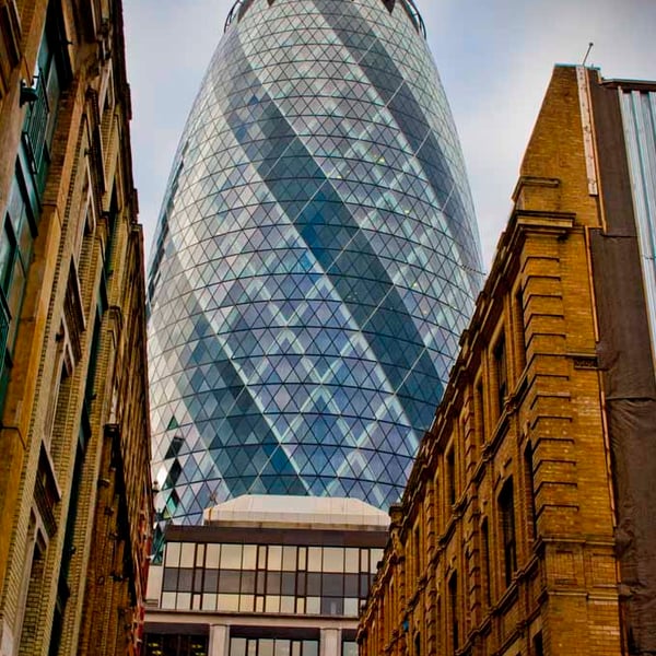 30 St Mary Axe The Gherkin London England UK 12"x18" Print