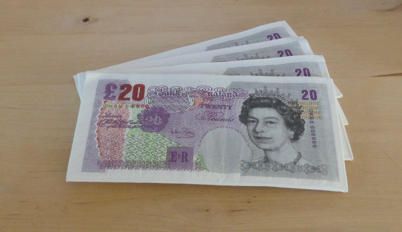  Four 'Twenty Pound Note' Paper Napkins