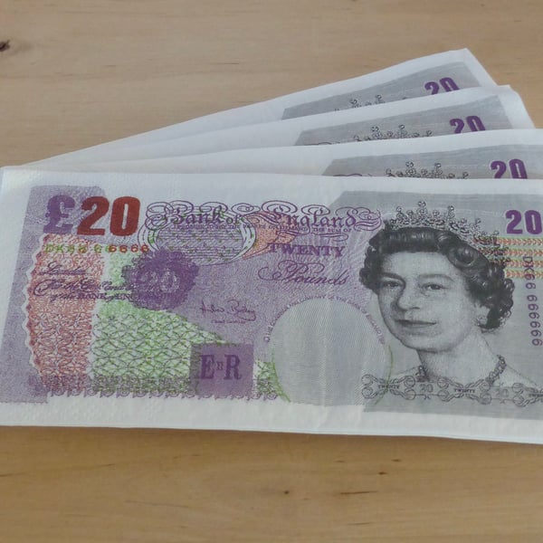 Four 'Twenty Pound Note' Paper Napkins