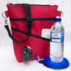 Dog walking bag, waterproof red