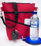 Dog walking bag, waterproof red