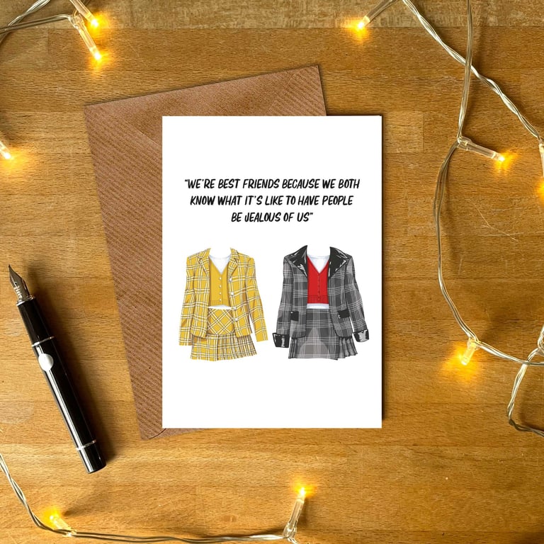 Clueless Best Friends Greeting Card – Cher & Dionne