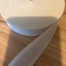 5 meters 1" wide white cotton bias binding 