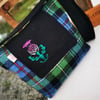 Mackenzie Tartan satchel Harris Tweed Bag woth embroidered thistle 