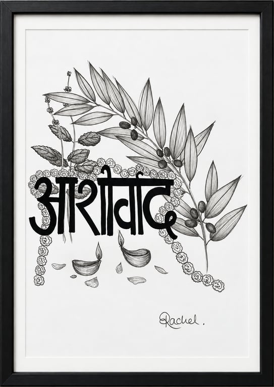 Blessings –  Original Marathi Botanical Drawing