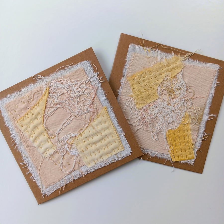 Abstract Textile Cards - Pack of Two