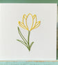 Hand Sewn Crocus Card. Yellow Crocus. Flower Card. Spring Flower Card. Cards.