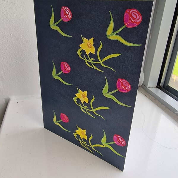 Rose and Daffodil Card