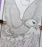 Eagle Forest Animal A4 Colouring Page Printable JPG by S Godwin Studio