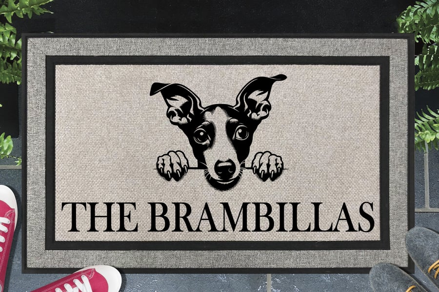 Italian Greyhound Door Mat No.1 - All Weather - Personalised Doormat - 45x70cm