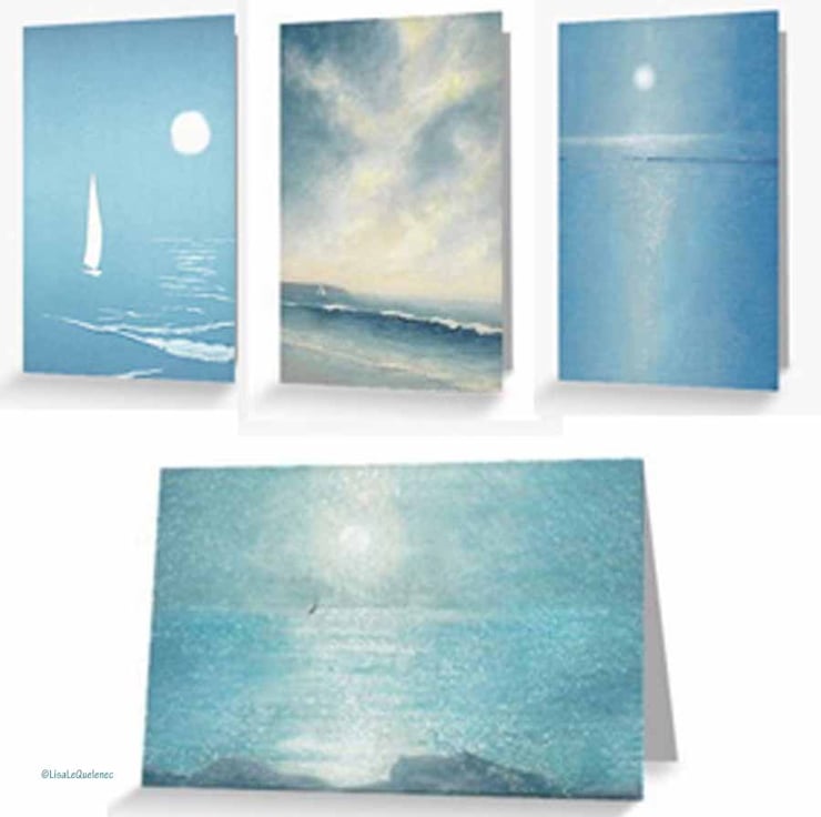 Evening sailing blank artist cards notelets set... - Folksy