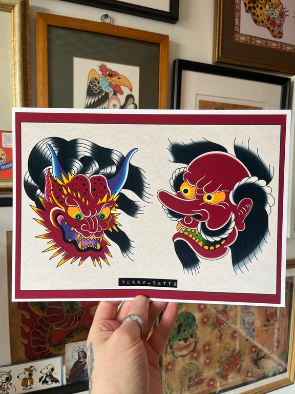 Traditional tattoo flash sheet A4 