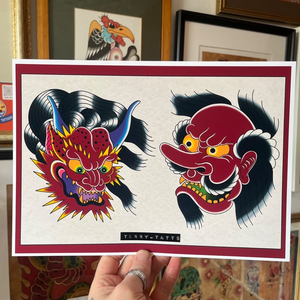 Traditional tattoo flash sheet A4 