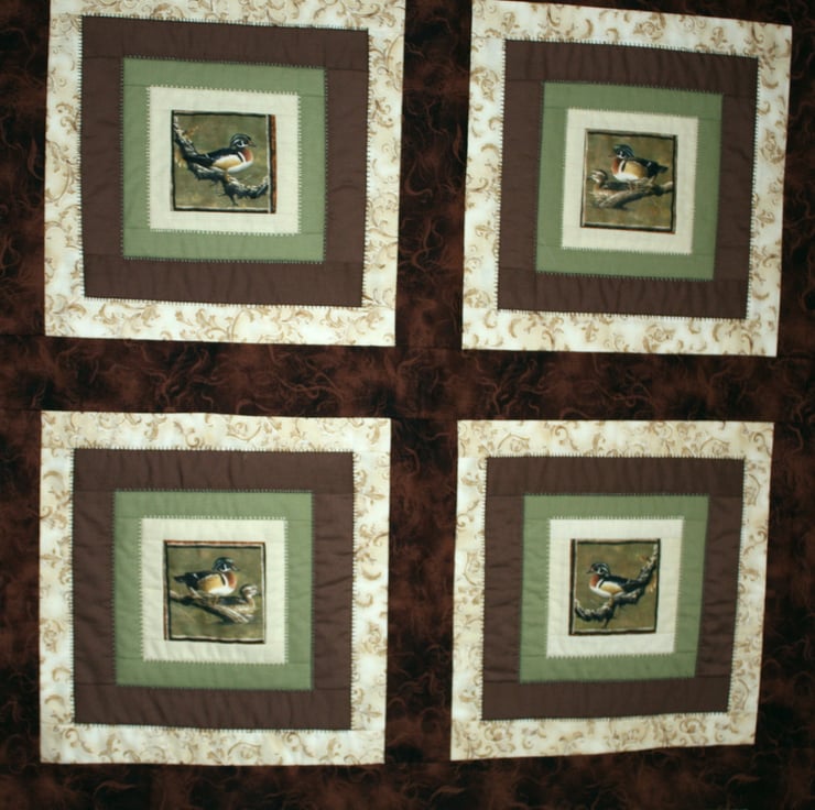 Quilt - Flights of Fancy - Mallard Duck Quilt - Folksy