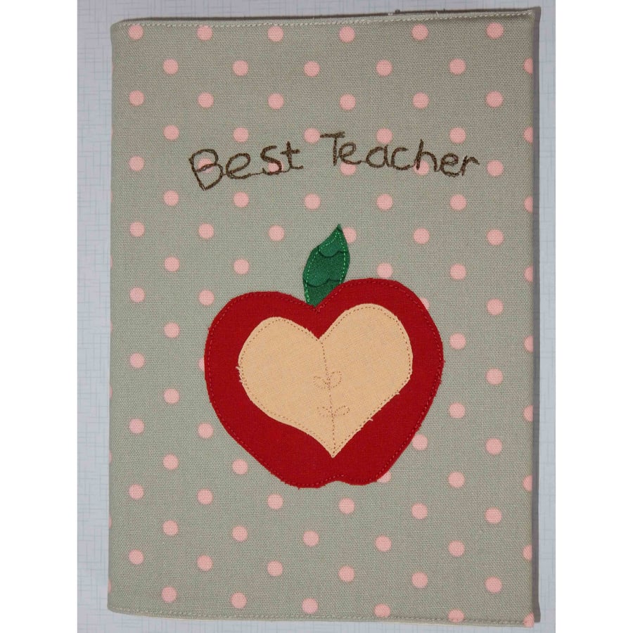 Covered notebook or Journal -Apple applique