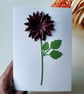 Burgundy Dahlia - Flower Shop Moments, Blank Handmade Floral Card 