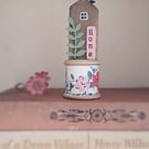Little Wooden House on a Vintage Bobbin 'Home' 