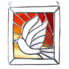 Sunset Dove Stained Glass Art Picture Suncatcher Handmade 