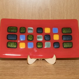 Rectangular Platter - Multi-Coloured with Red - 9119