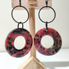 Scary red marble earrings