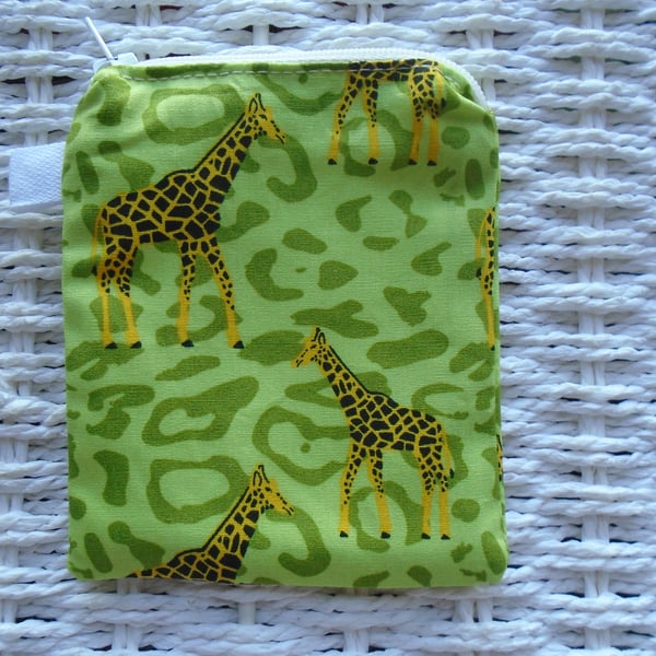 Lime Giraffe Themed Coin Purse or Card Holder.