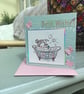 Lady in a bubble bath birthday card - Image 1