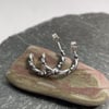 Oxidised sterling silver twist hoop studs