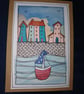 Quirky art, handmade paper collage Seaside postcards perfect for sending a smile - Image 4