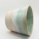 Light turquoise ceramic tumbler 