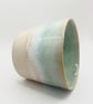Light turquoise ceramic tumbler 