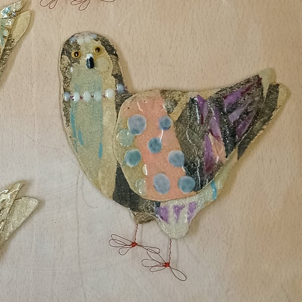Pearl - Ceramic pigeon hanging decoration
