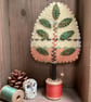 Hand woven yellow tree with green leaves  - Image 2