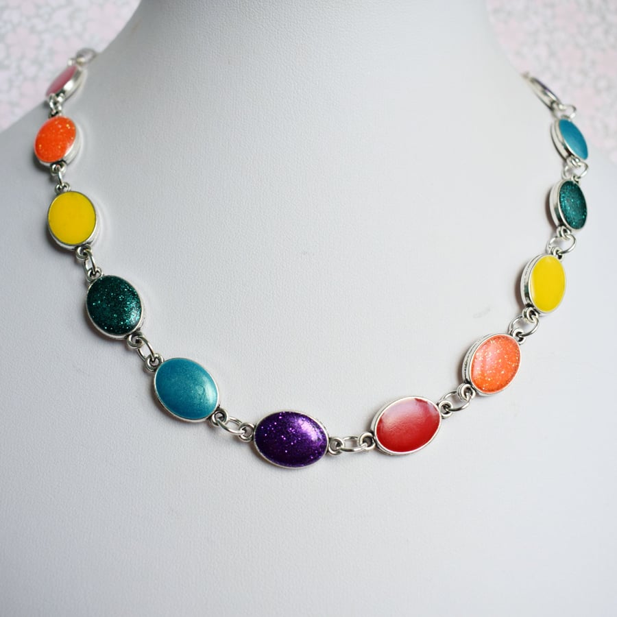 Rainbow Link Necklace
