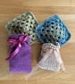 Lot of 3 Handmade crochet or knitted lavender sachets randomly selected - Image 3