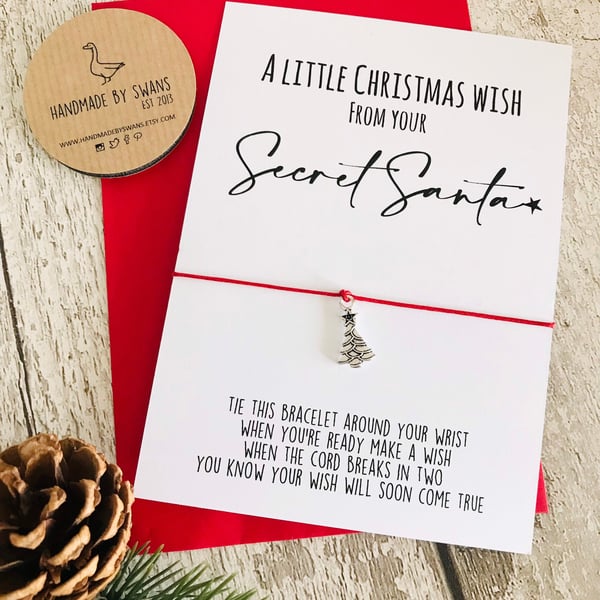 Wish bracelet, Christmas Wish bracelet, Secret santa wish bracelet