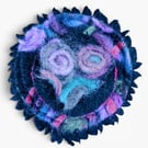 Textile handcrafted wool brooch 