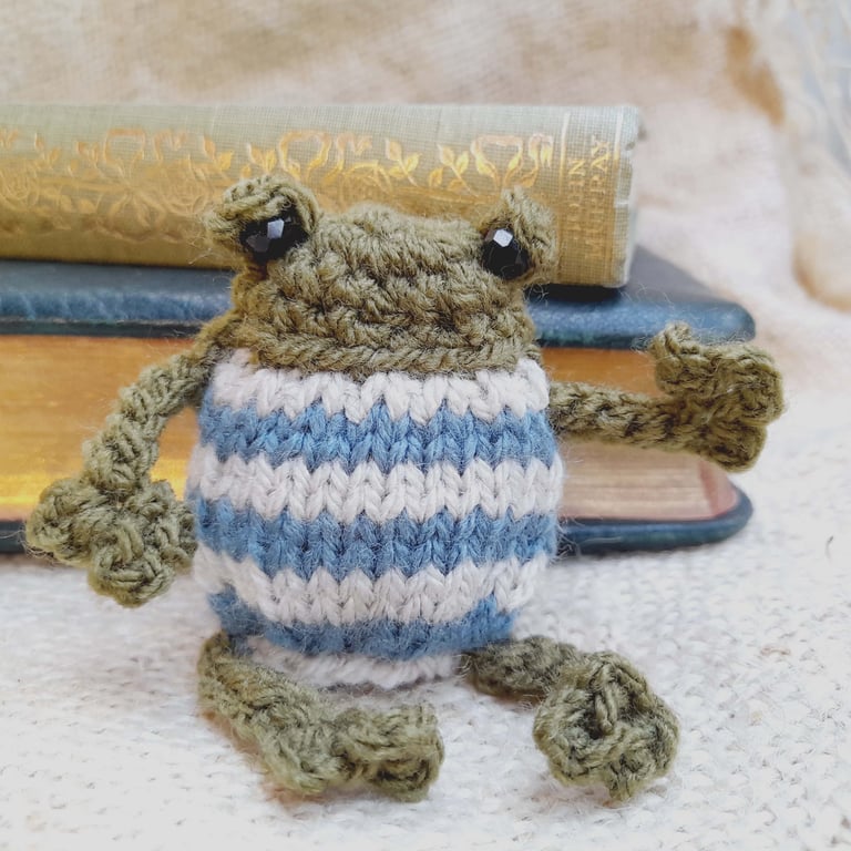 Emotional Support Frog in Gift Box Handknitted Comfort Companion Thoughtful Gift