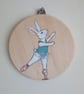 Ballerina Bunny Hanging Decoration Hand Painted Ballet Dancer Rabbit - Image 4