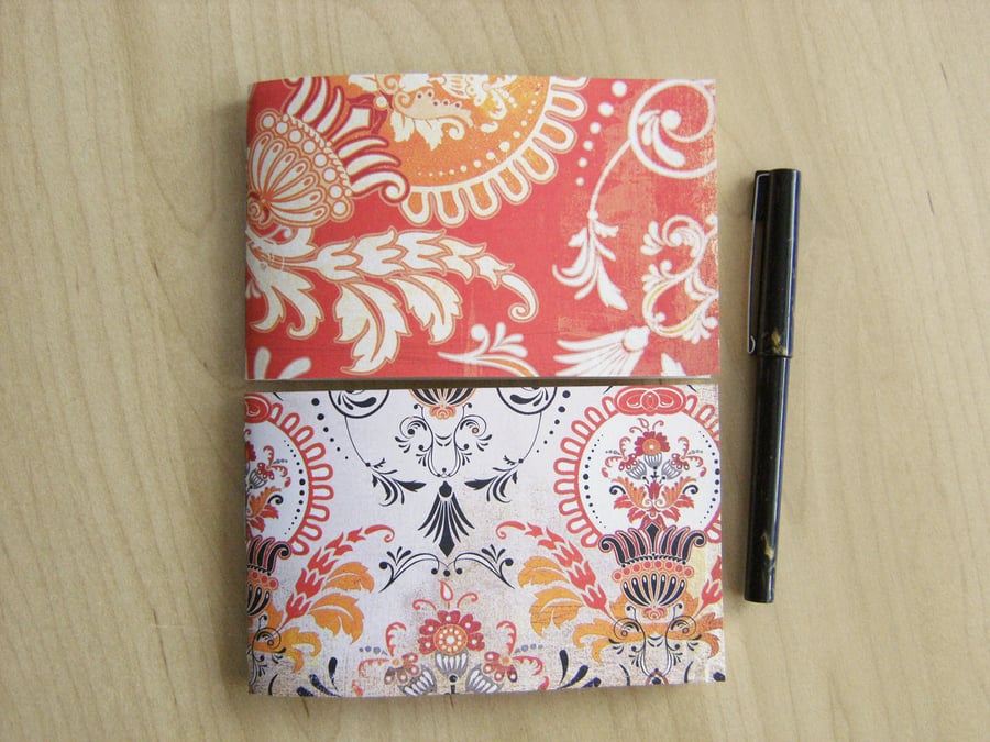 Orange Baroque Notebook Set - Pair of Pocket Notebooks