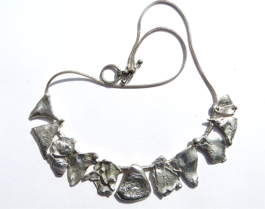 Burnt Silver Units Snake Chain Necklace