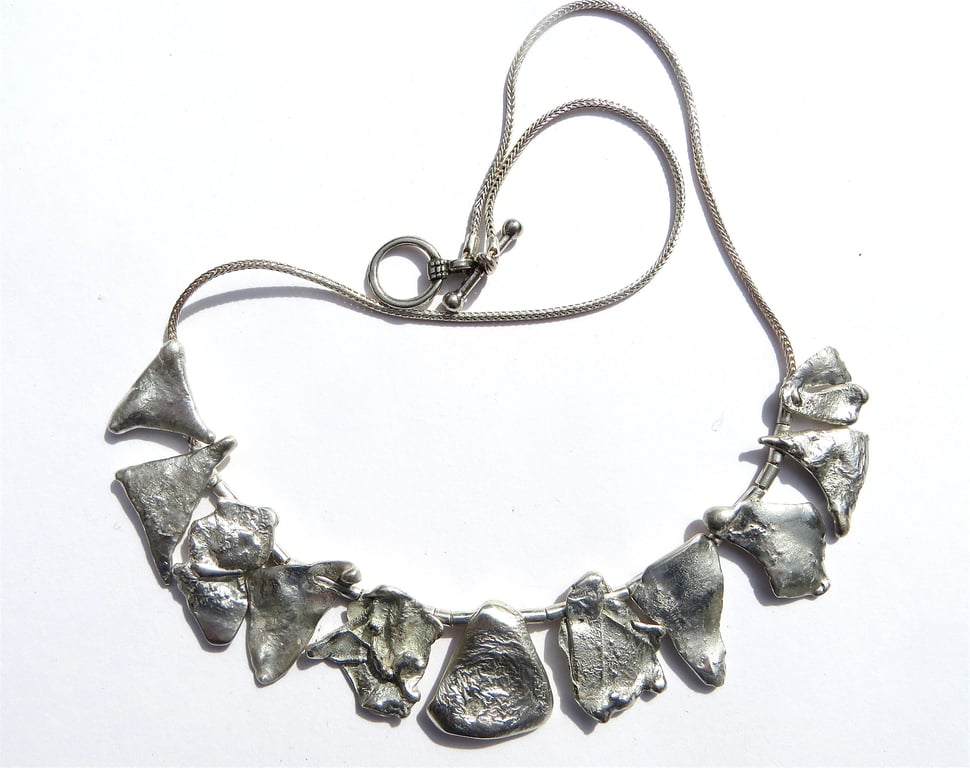 Burnt Silver Units Snake Chain Necklace