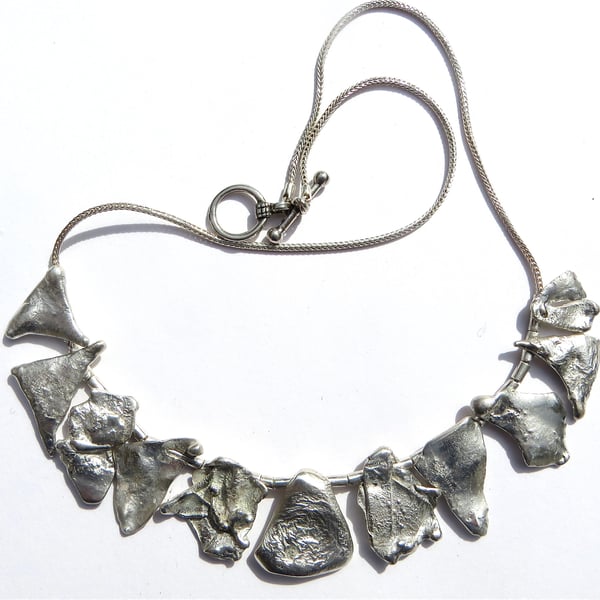 Burnt Silver Units Snake Chain Necklace