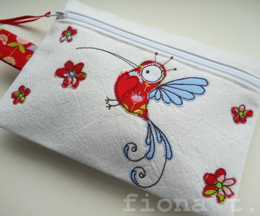 embroidered hummingbird purse 