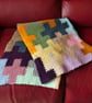 Colourful handmade crocheted blanket - jigsaw puzzle design - Image 1