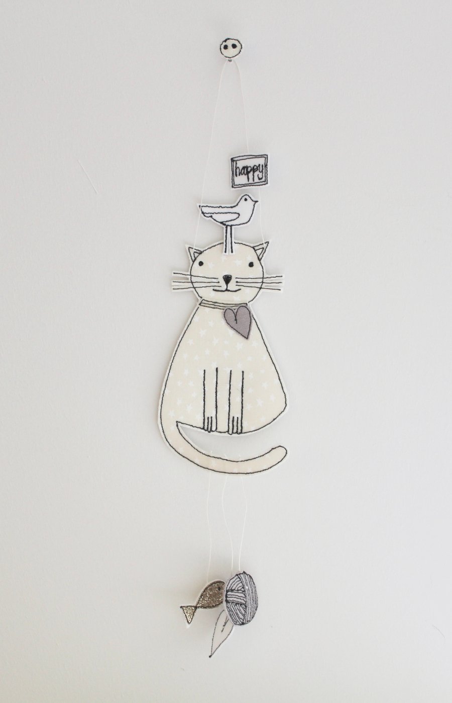 'Happy' - Cat Hanging Decoration